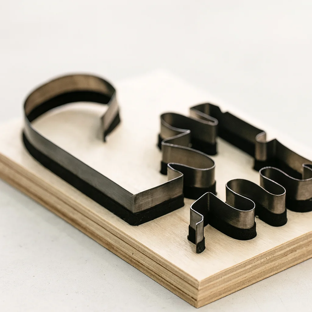 Custom steel rule die with multi-cavity layout and special blade edges